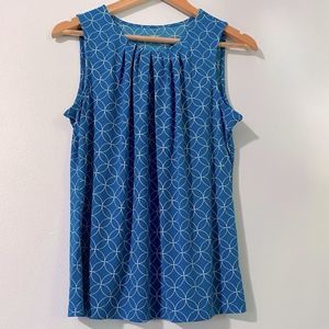 Worthington Blue & White Print Blouse